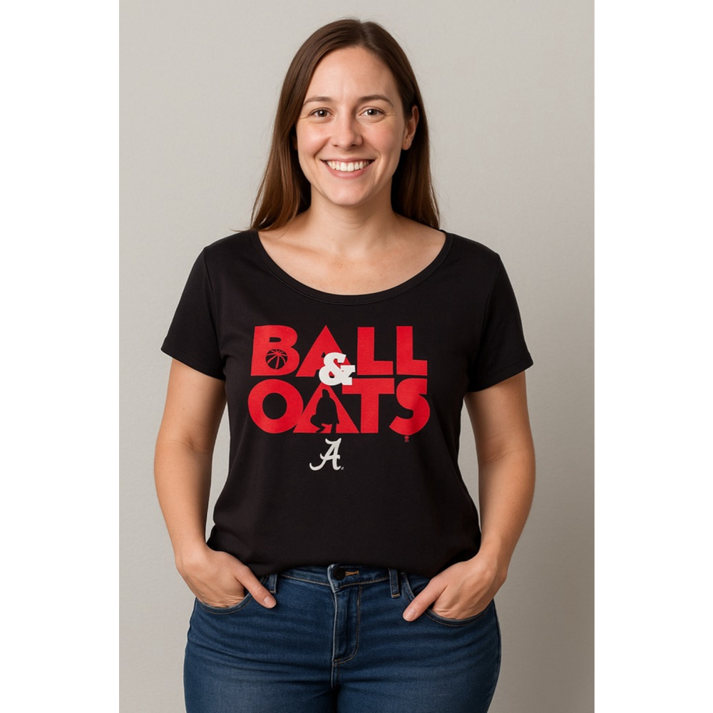 Women's breakingt Alabama university Ball & Oats Graphic Short Sleeve Tee L